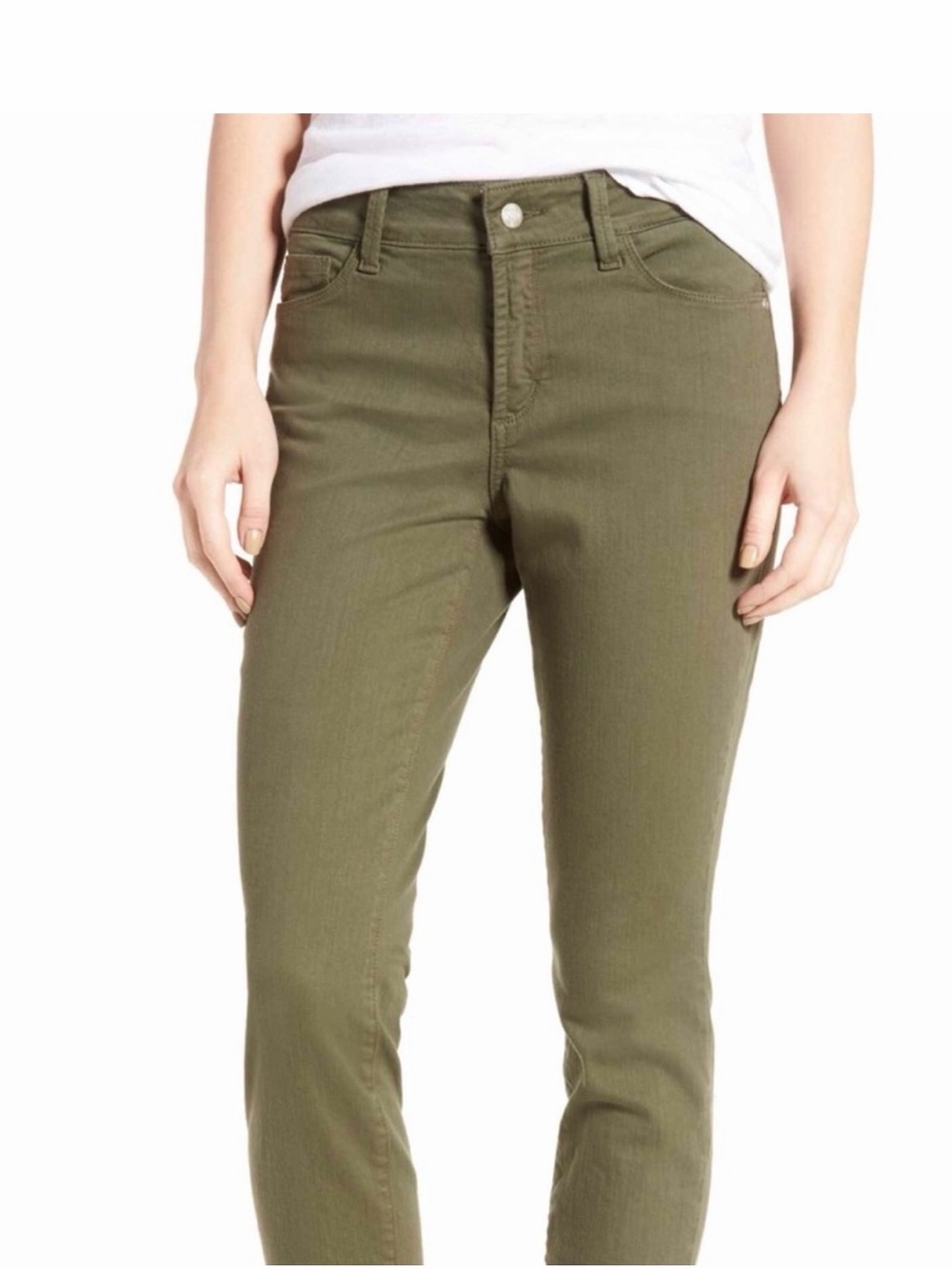 NYDJ Topiary Green Alina Ankle Stretch Jeans